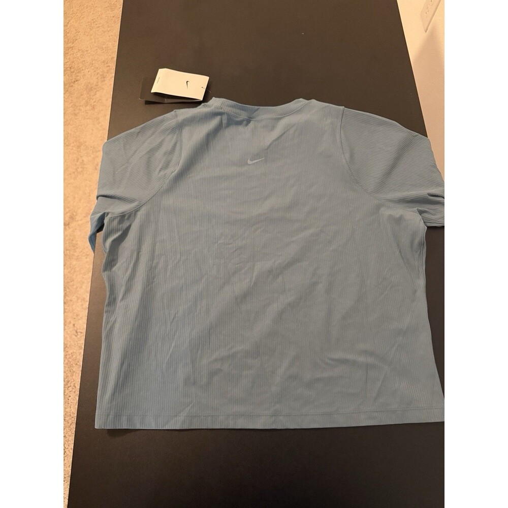Nike Zenvy Dri-FIT Ribbed Training Top Womens XL Blue Athleisure T-shirt NWT - Picture 4 of 5